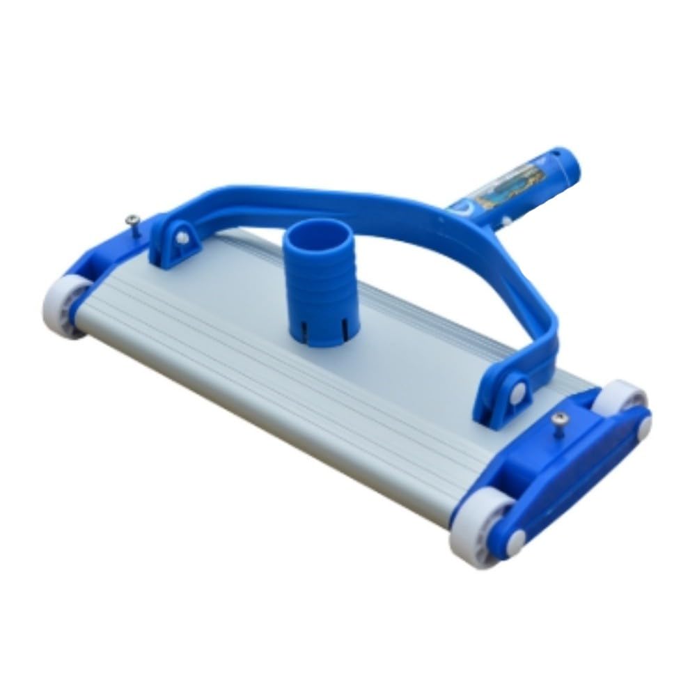 Cabezal de aspiradora de aluminio de 14 pulgadas con cepillo, conector giratorio para manguera de 1.5 pulgadas, limpiador de succión resistente para piscinas de yeso gunita en el suelo