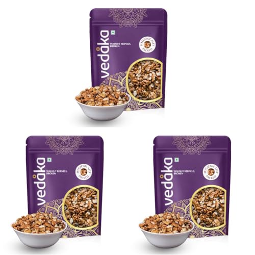 Image of Amazon Brand - Vedaka Dried Walnut Kernels | Premium Dried Walnut | 500 Grams | Broken Akhrot | Delectable And Crunchy (Pack of 3)