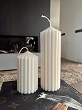 Ribbed Pillar Soy Wax Scented Candle for Home Decoration Gift Birthday Valentine's Day Wedding Chris