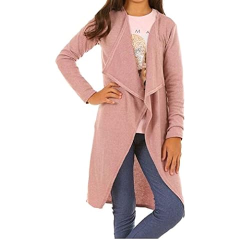 Verbelato Girls Cardigan Sweater Jacket Long for Kids hk364 Pink 12-13 Years Cover