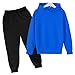 Boys Girls 2 Piece Outfits Lounge Hoodie Sweatsuit Sets Fleece Sweatshirt Baggy Fall Fashion Jogger (Blue, 11-12 Years)