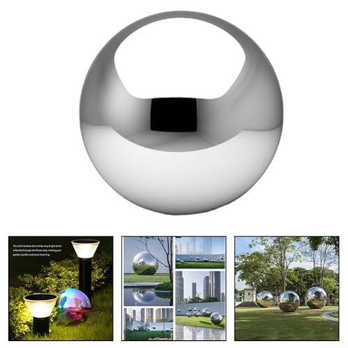 Boule d'observation de jardin en inox 25cm sphère miroir extérieure - 4