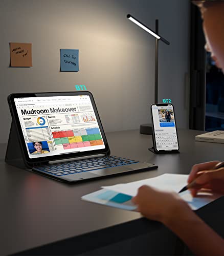 Chesona Touchpad Ipad 10Th Generation Case With Keyboard (10.9", 2022), 7 Color Backlight, Multi-Touch Trackpad, Flip Stand With Pencil Holder, 2 Bluetooth Channels, Black #TOP5