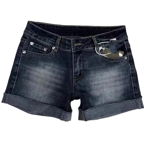 Women's Summer Retro Roll Up Hem Low Rise Hip Covering