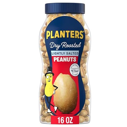 Planters Lightly Salted Dry Roasted Peanuts, 16.0 oz Jar (Pack of 6)