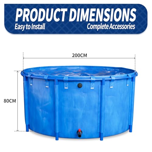 EvshBea Koi Bowl Faltbecken, Segeltuch-Fischteich-Pool, Tragbar, Faltbar PVC-Planenbecken teichbecken 3700L für innen und außen, für Die Wasserspeicherung, Fischzucht,Garnelenzucht,Hydroponische