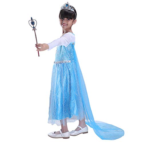 Image of Polycotton Costume Superhero Dress For Boys And Girls Fancy Dresses For Kids Birthday Party Props, Princess With Accessories Ad Cape;6-8 Years, Multicolor