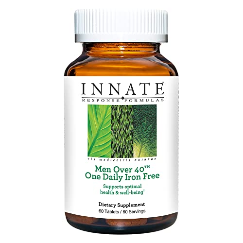 INNATE Response Formulas Men Over 40 One Daily Iron Free - Daily Multivitamin For Men 40+ - Iron-Free - With B Vitamins - Vegetarian, Non-GMO - Made Without 9 Food Allergens - 60 Count (60 Servings)