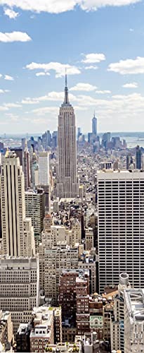 A.Monamour Sticker Porte Autocollant Poster De Porte 3D Vue Aérienne De New York Vinyle Affiche De Porte Sticker Mural Papier Peint Art Décor 85 x 200 cm