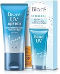 Bioré UV Aqua Rich Weightless Moisturizer with SPF 50 | Dermatologist Tested Face Cream with Invisible UV Protection | 50mL | Made in Canada