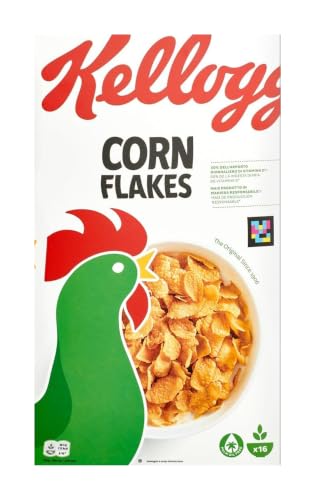 Kellogg's Corn Flakes Cereales de Desayuno 500g | Los copos de maíz tostados originales con vitaminas y hierro, un desayuno clásico y sencillo para tomar con leche