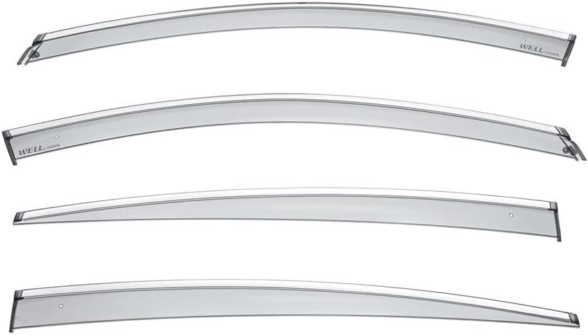 WellVisors Window Visors Wind Deflectors Compatible with Buick 2018-2020 Regal with Chrome Trim Rain Guards 3-847BU009
