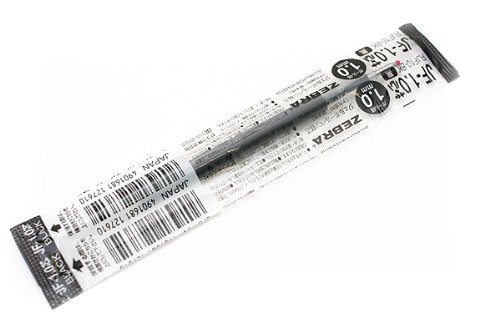 Recharge ZEBRA JF-1.0 noir pour remplacer encre stylo gel usagée