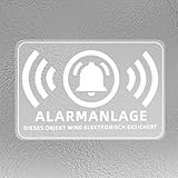 Dmkohi 10 pegatinas para sistema de alarma (7,5 x 5 cm), protección contra robos en coche y autocaravana, de vinilo, autoadhesivas, con seguridad, impermeables, protección antirrobo, para coche,
