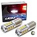 iJDMTOY (2) 360 Degrees Xenon White 13-SMD H21W LED Replacement Bulbs For 2016-up LCI BMW F30 3 Series Backup Reverse Lights ONLY