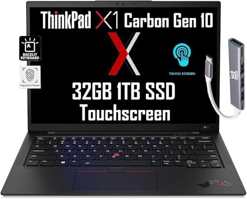 Lenovo ThinkPad X1 Carbon Gen 10 Business Laptop (14" FHD+ Touchs...
