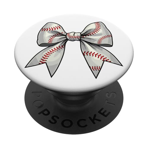 Baseball Coquette Bow for Women Baseball Mom Ribbon Mother PopSockets PopGrip Adhesivo