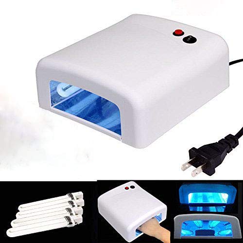 HeCloud 36W Nail Dryer Gel Curing UV Nail Lamp with Sliding Tray + 4 x 9W Bulbs Included
