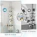 Skycarper 5 Tier Adjustable Corner Shower Caddy Organizer with Hooks,Rustproof Tension Pole 62-116 Inch,White