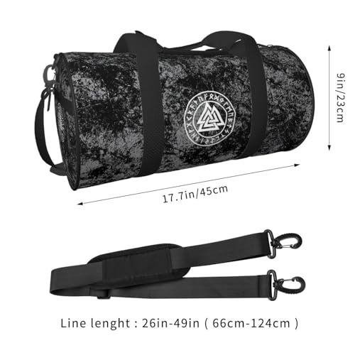 Vikings Norse Mythology Pagan Asatru Magical Rune Convertible Garment Bag with Shoulder Strap, Carry on Garment Duffel Bag for Men Women - Rolling Foldable for Travel Luggage Bags (Black)3