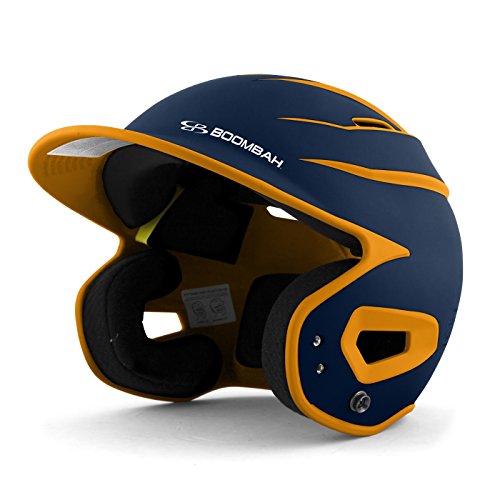 Boombah DEFCON Batting Helmet Sleek Profile Navy/Gold - Size Senior 7" - 7 3/4"