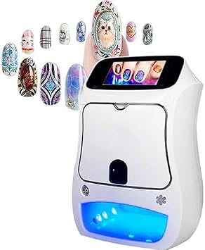 Nail Art Printer Machine,w/Touch Screen Display,3D Digital Nail Printer Manicure Salon Set w/Nail Printer Machine/Pack of Nail Polish&Nail Dryer,Mobile Nail Printing Machine