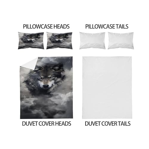 Housse de couette grey wolf microfibre douce et confortable avec taies - 4