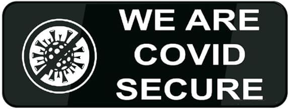 Acrylic Plastic Sign for Wall Covid Secure Company Business Shop Retail Sign Durable, Long Lasting with Double Sided Tape 3x9 Inch