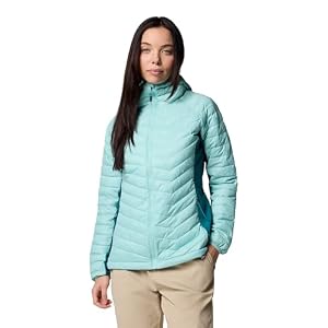 Columbia Women’s Powder Pass 2 Hybrid Hooded Jacket, Hooded Puffer Jacket, Spray/River Blue, S