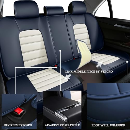 Image of Deluxe Full Covers for Volkswagen Golf SportWagen 2015-2019, Blue-White
