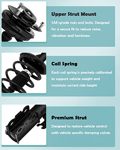 Scitoo Complete Strut Coil Spring Assembly Replacement Struts Shocks Fit For 2002 2003 For Toyota Camry (Front Pair) #TOP3