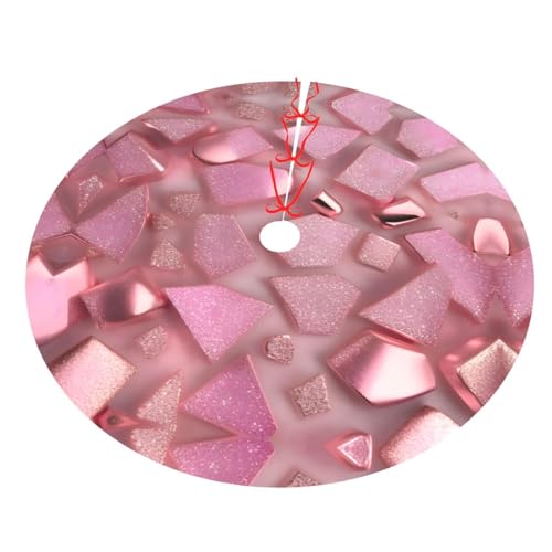 Jupe sapin de Noël rose or à paillettes imprimées pour décoration de fête - 4