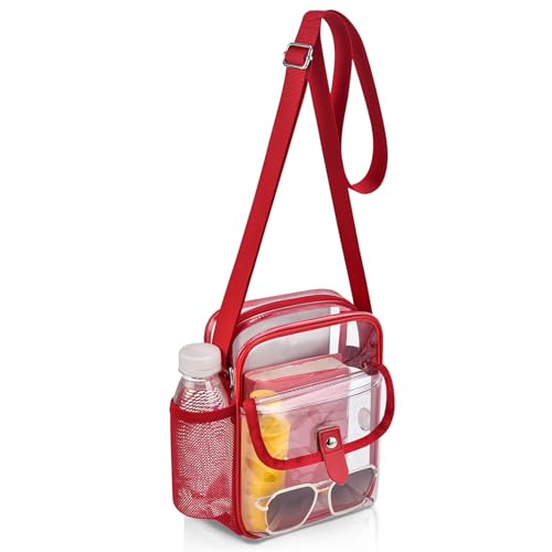 SPODEARS Red Clear Crossbody Bag for Stadium, Concert, Festival &