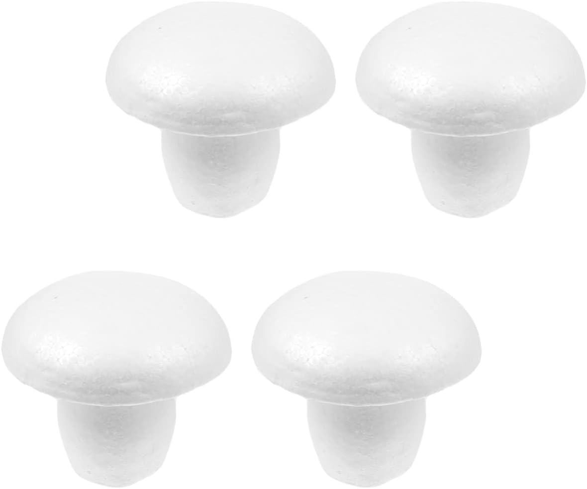 White Foam Mushroom Mushrooms: 5pcs DIY Polystyrene Crafts Modelling Mushrooms Foam Shapes Molds for Fairy Garden Micro Landscape