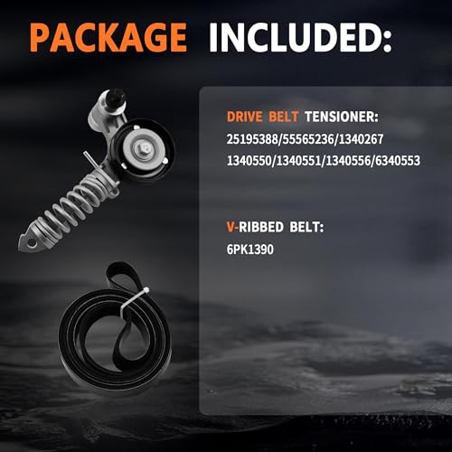 Kit de correa serpentina y tensor para motor Chevy Trax Sonic 1.4L 3