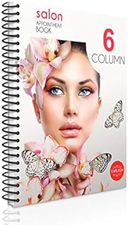 Karlash 6 Column 200 Pages Undated Appointment Book – Six Person Daily and Hourly Schedule Notebook for Salons, Massage Spas, Hairdressers, Stylists, and More