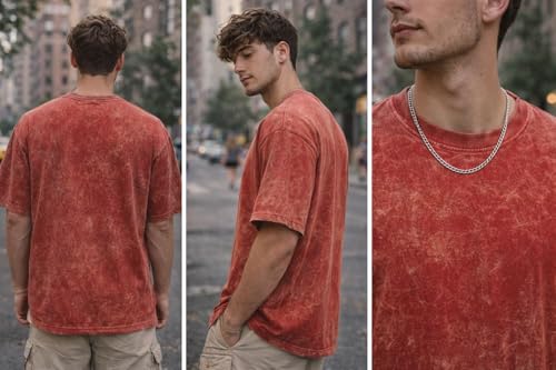 Image of boffi ... 100% Cotton Oversized T-Shirt Unisex Drop Shoulder Dye Washed Street Look Black Pack of 1