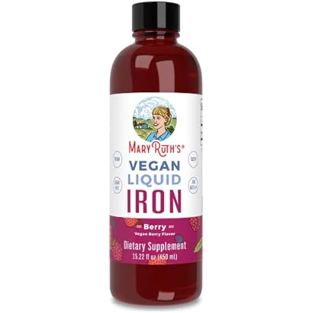 Iron Supplement for Women Men & Kids | Liquid Iron Supplement for Women Men & Kids | Iron Supplement for Iron Deficiency | Immune Support | Sugar Free | Vegan | Non-GMO | Gluten Free | 15.22 Fl Oz