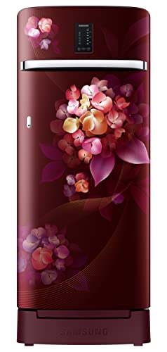 Image of Samsung 215L 3 Star Inverter Direct-Cool Single Door Digi-Touch Refrigerator Appliance (RR23C2F23HT /HL,Hydrangea Plum) Base Stand Drawer