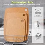 BESTCOOK Wood Cutting Board for Kitchen, High Density Non-Porous Wooden Fiber Chopping Board, BPA Free, Dishwasher Safe, Knife Friendly, Eco-Friendly, Reversible for Cutting Meat Bread Fruit, Natural