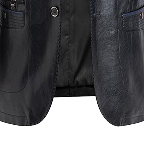 Chaqueta de cuero sintético para hombre estilo business miniatura 6