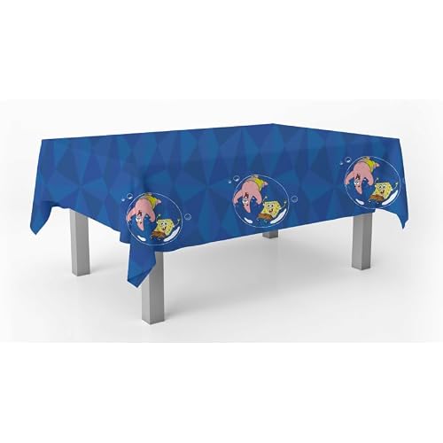 Beensmile Blue Spongebob Tablecloth, Birthday Decoration Tablecloth, Children's Party Supplies, Celebrations And Birthdays, 1 Unit, 120X180 Cm