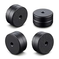 DolDer 4 Stück Aluminium Gerätefüße Lautsprecher Füße HiFi Shock Absorber Füße PC-Gehäusefüße mit hoher Stabilität und Gummi-Dämpfern 30 x 15mm Lautsprecher-Stoßdämpferfüße(15mm hoch schwarz)