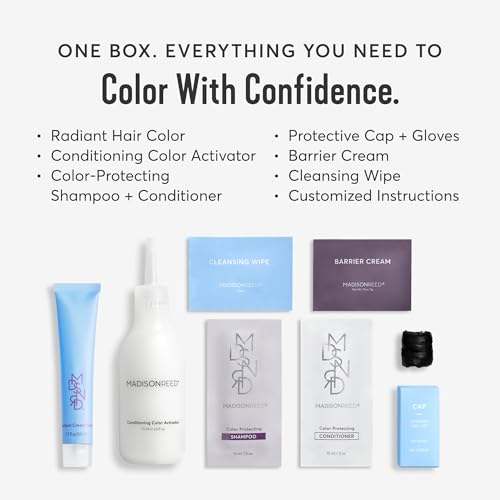 Madison Reed Radiant Hair Color Kit | 2.5NNN Soft Black (Parma Black) for 100% Gray Hair Coverage | Salon Quality Permanent Hair Dye | PPD-Free & Ammonia-Free | (Packaging May Vary) 1 Pack