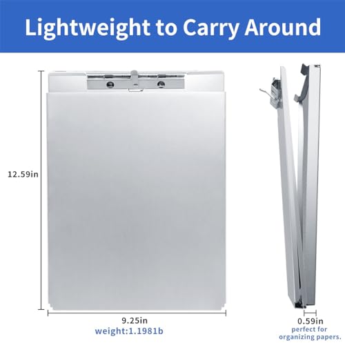 Sunnyclip SUNNYCLIP001 Aluminum Clipboard With Storage, Form Holder Steel Stainless Binder With Metal High Capacity Clip,Heavy Duty Made thumb #2