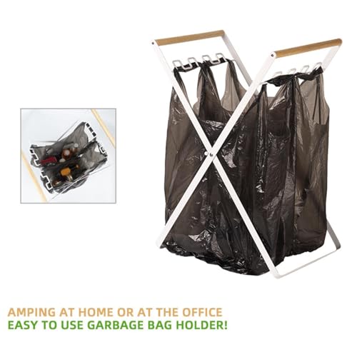 Soporte para cubo de basura plegable portátil con sistema de clasificación de basura 3