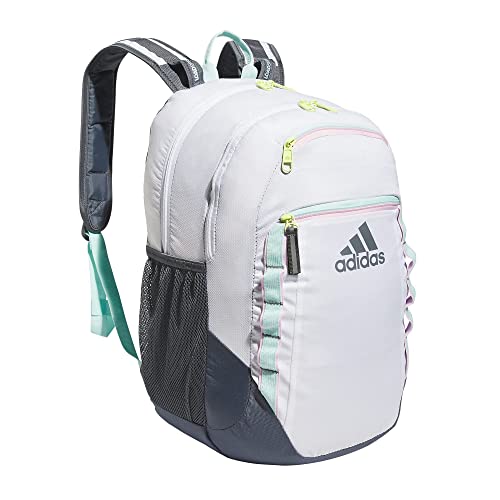 Image of adidas Excel 6 School Backpack 40L, White /Semi Flash Aqua Blue /Orchid