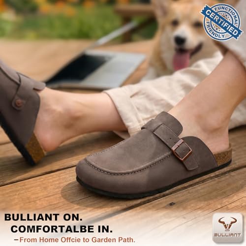 Image of BULLIANT Women Mule Clogs-Cushioned Cork Footbed-Arch Support-Fleece Lined