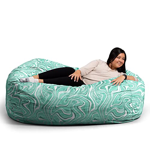Big Joe Fuf XL Foam Filled Bean Bag Chair with Removable Cover, Groovy