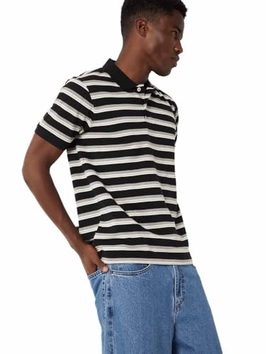Image of Max Men's Half Sleeves Regular Fit Striped Polo T-Shirt